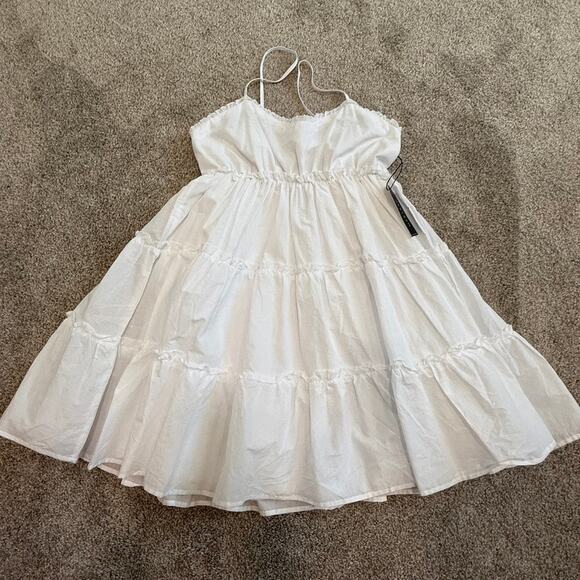 Max + Ash large smocked back tiered spaghetti strap mini dress D1 2303 - Picture 9 of 10